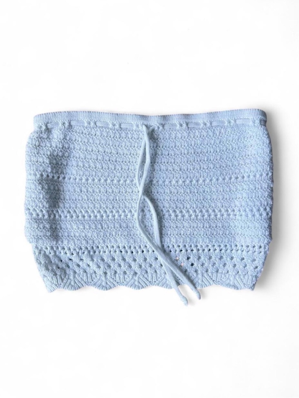 Hollister White Crotchet Knit Tube Top